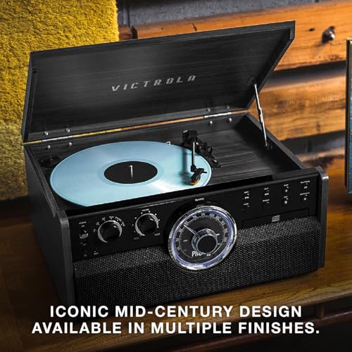 Mid-Century 6-in-1 Turntable with Built-in Speakers E8872