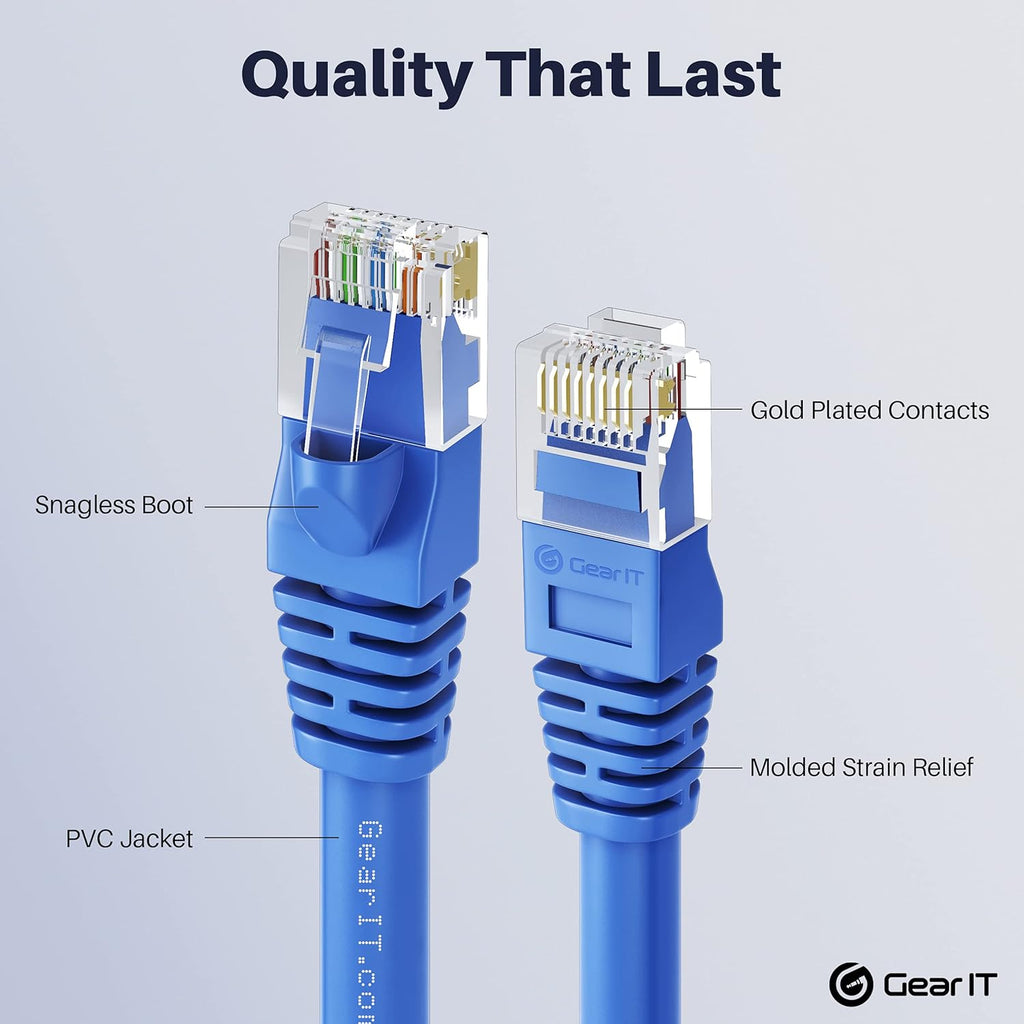 Cat 6 Ethernet Cable 1 ft 50-Pack Blue J817