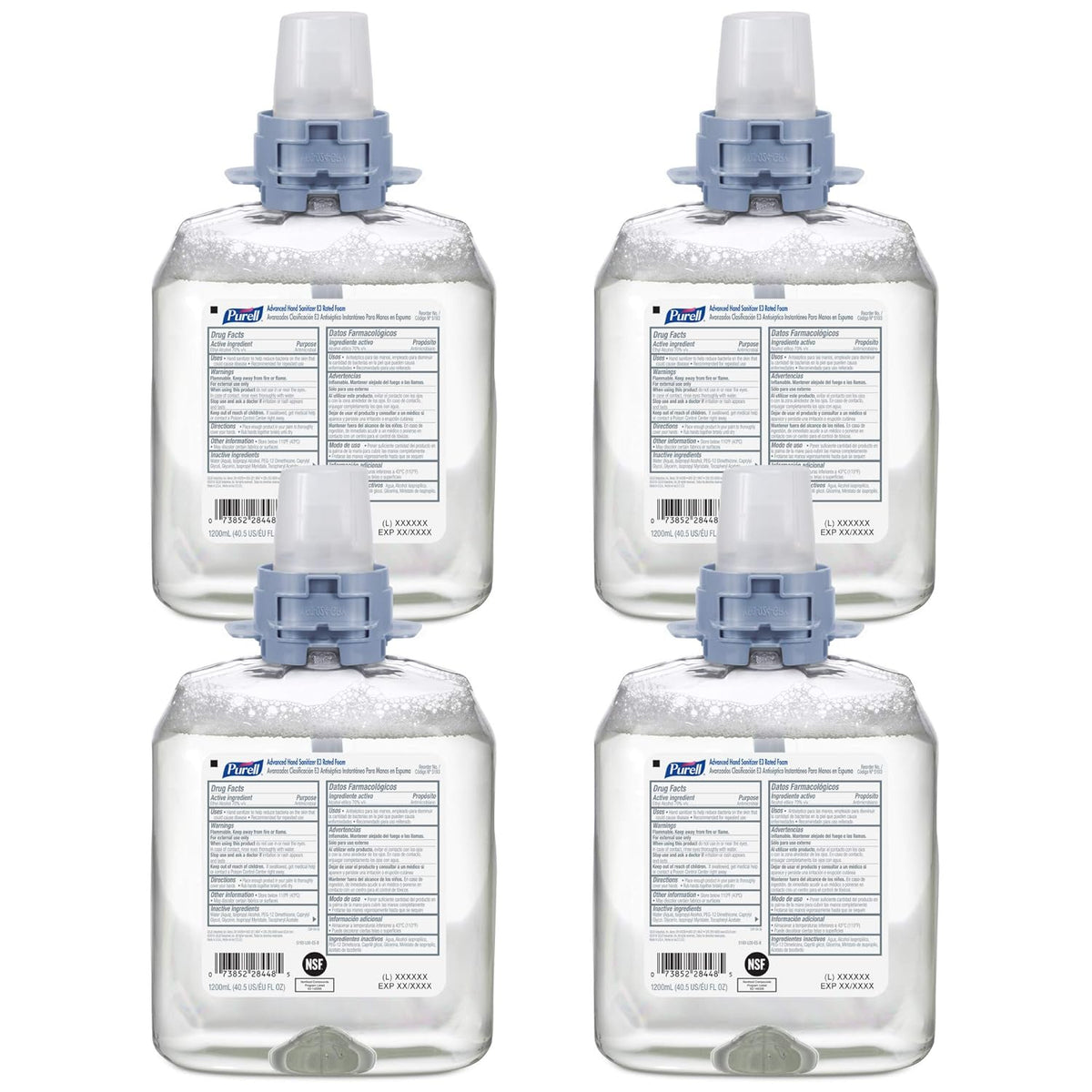 1200 mL Fragrance Free Foam Hand Sanitizer Refill (Pack of 4) Y862