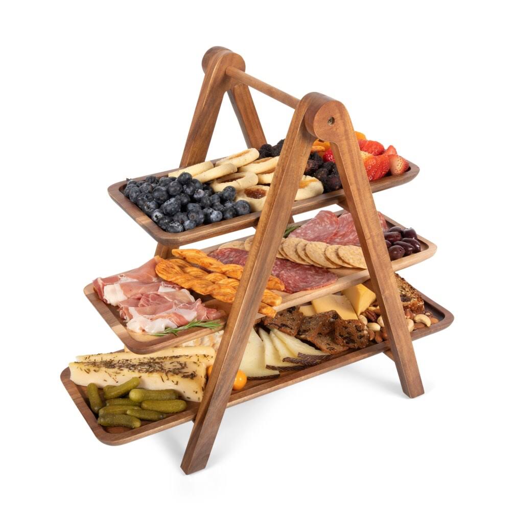 Acacia Wood 3 Tiered Serving Station P477