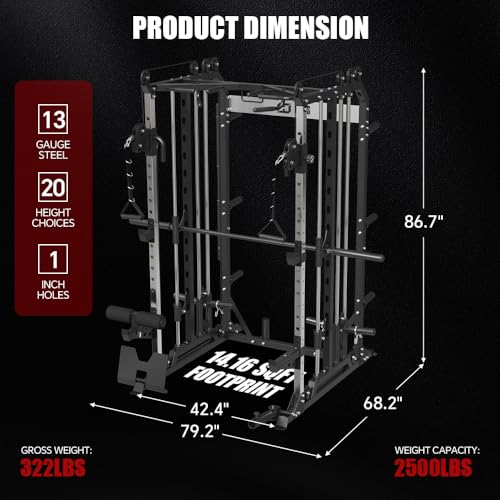 Power Cage with Barbell, LAT-Pull Down & Cable Crossover System P308