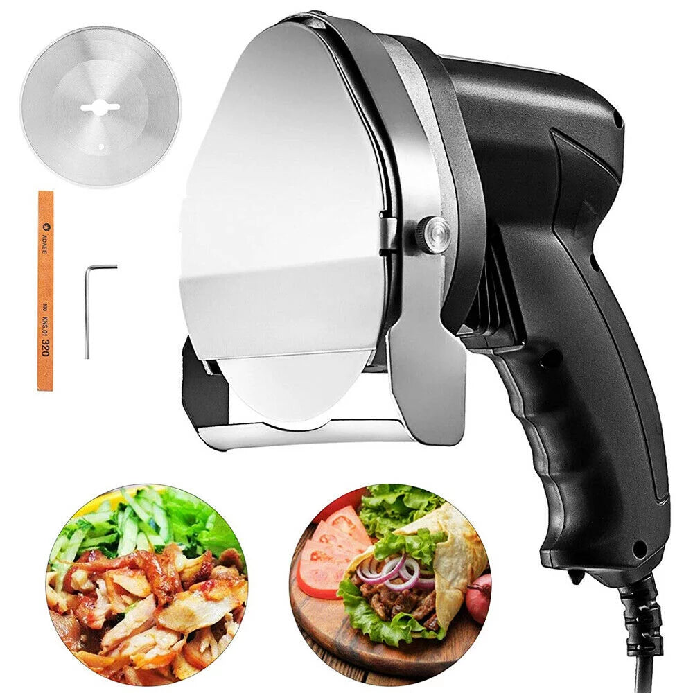 110V Electric Shawarma Knife 80W Stainless Steel 2800 RPM with 2 Blades H671