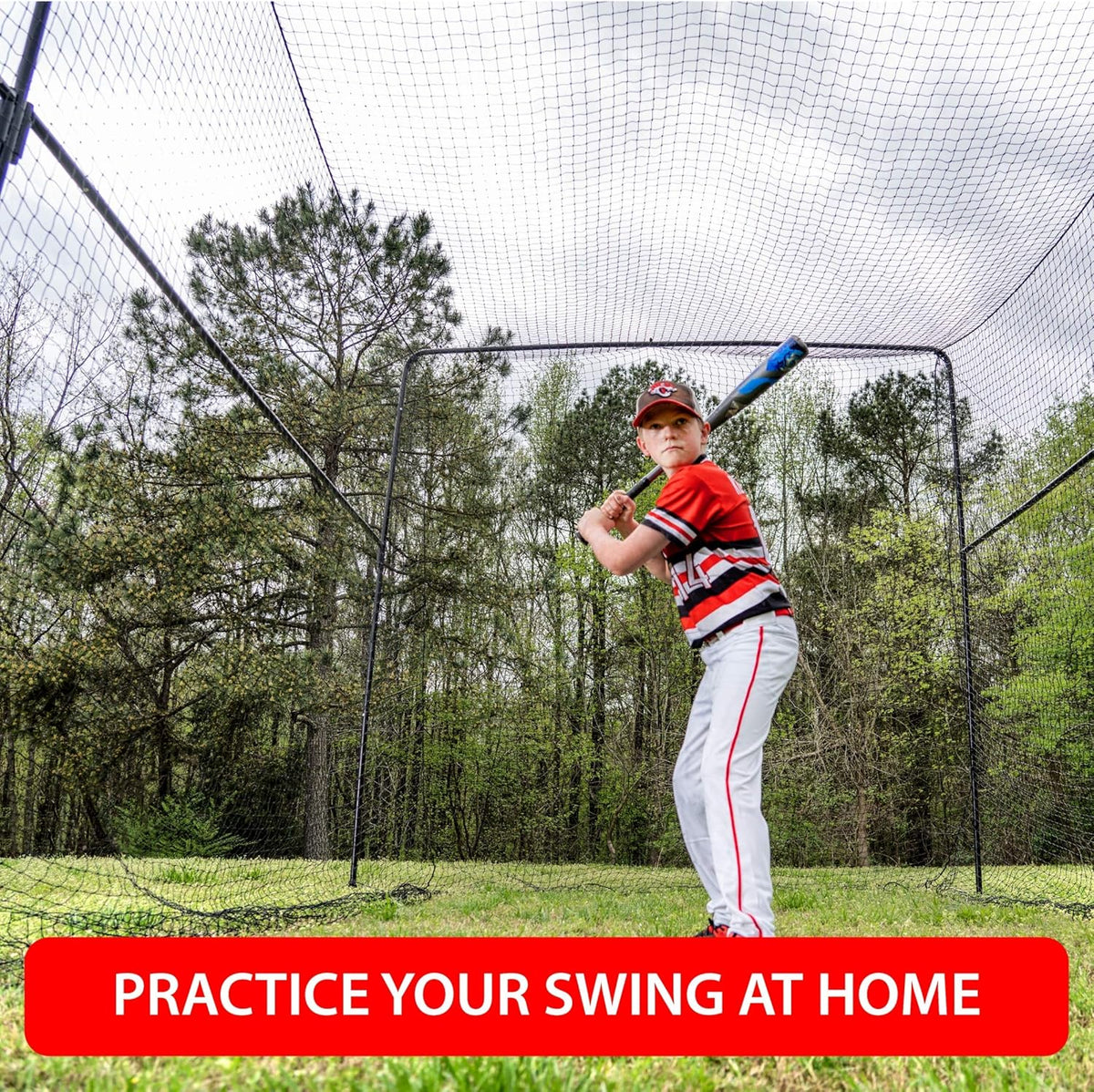 40 Foot Collapsable Batting Cage with Frame and Netting F5283