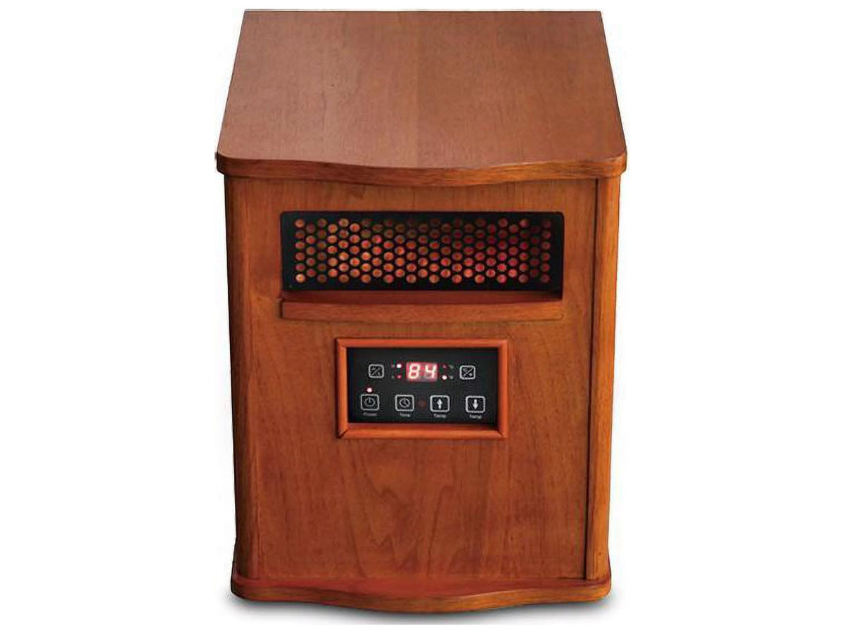 Quartz Heater with Remote, Compact, Oak Finish X6151