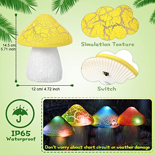 4 Pieces Solar Powered Mushroom Lights A6208