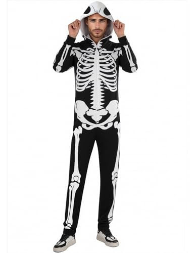 Unisex Skeleton Pumpkin Hooded Onesie A970