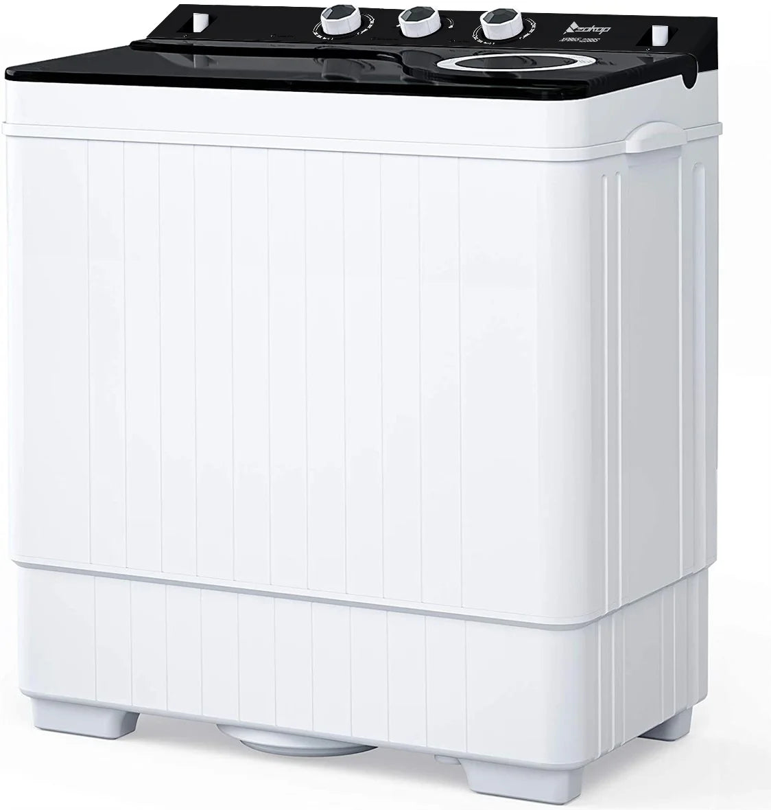 Semi-automatic Twin Tub Washing Machine with Built-in Drain Pump, White&Black S72345
