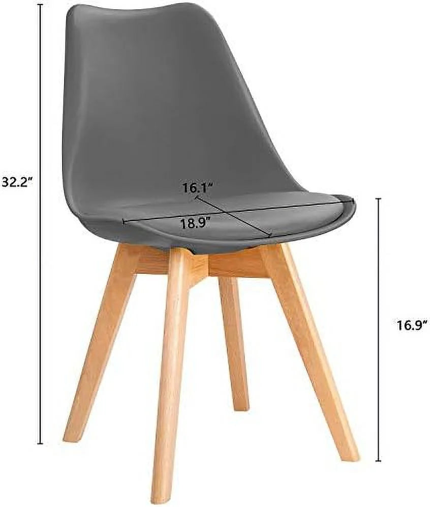 Upholstered Side Dining Chairs with Wood Leg and Soft Padded Cushion W723909