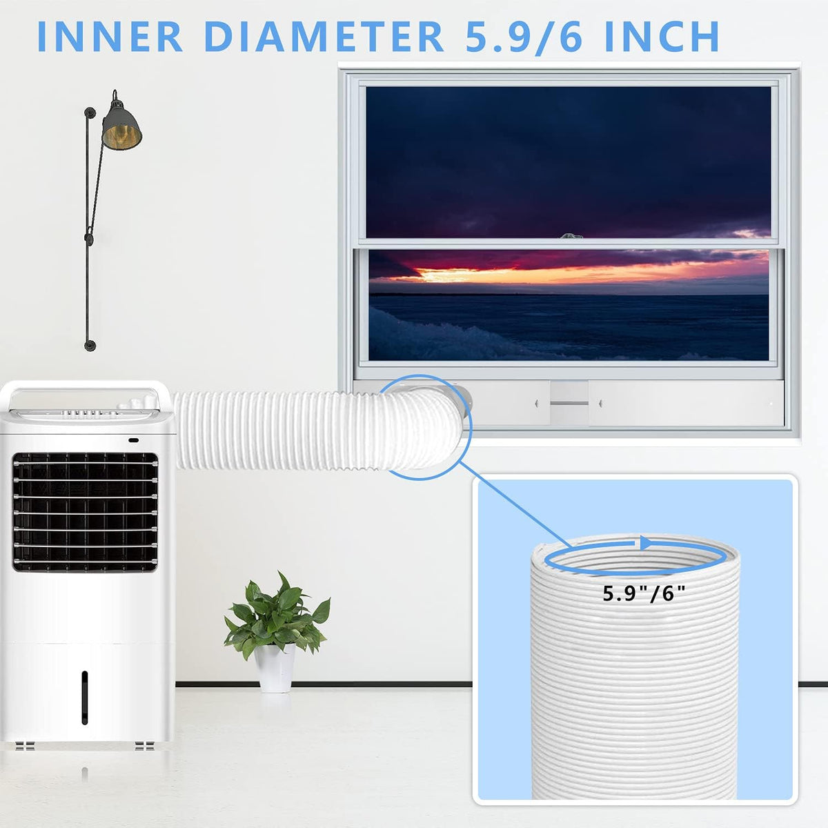 Portable AC Window Vent Kit with Exhaust Hose Q670