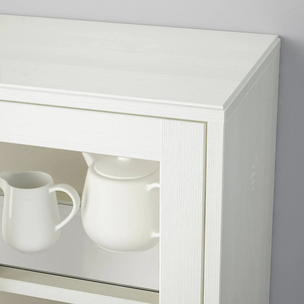 White Storage Combination with Glass Doors Y45159