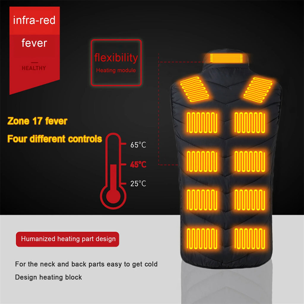 Waterproof Heated Vest with 4 in 1 Smart Controller Y443