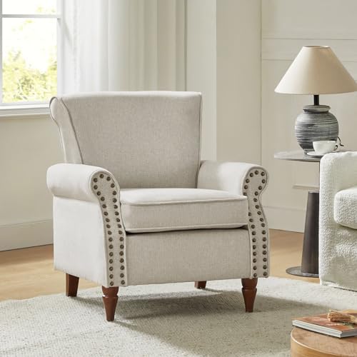 Accent Chairs Set of 2 with Wood Legs & Removable Cushion, RED T416461