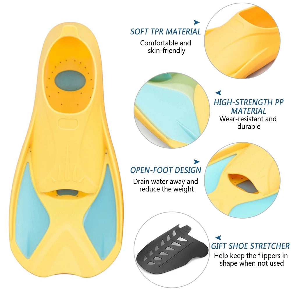Short Swim Fins for Swimming Snorkeling Training A9279