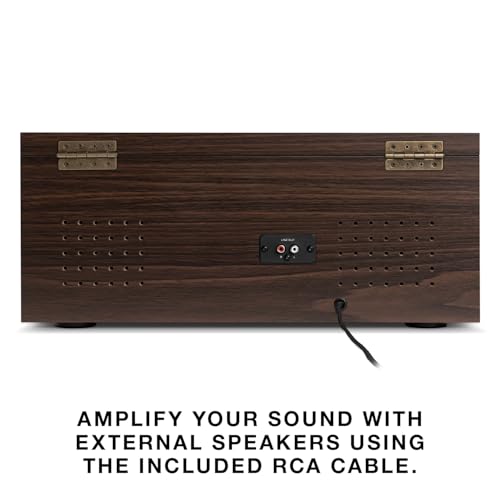 Mid-Century 6-in-1 Turntable with Built-in Speakers E8872