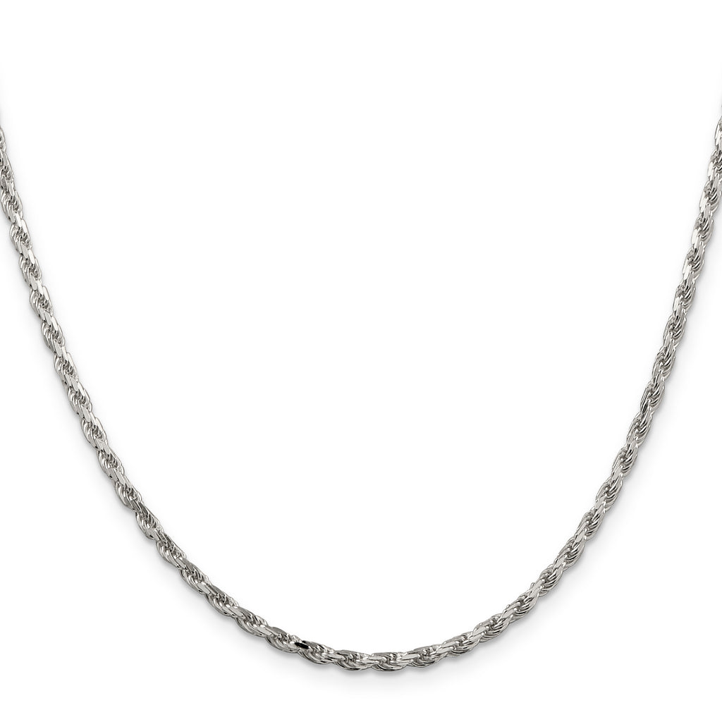 Sterling Silver Diamond-Cut Rope Chain Necklace 16 Inch J17526