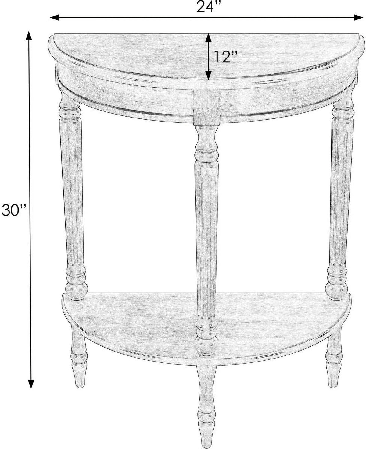 Cherry Brown Demilune Console Table Y951