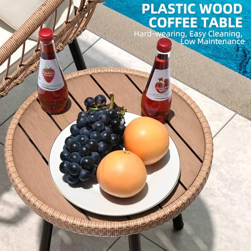 3 Piece Wicker Bistro Set with Cushions F277771
