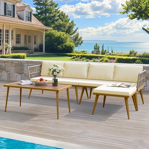 3 Piece Wicker Bistro Set with Cushions F277771