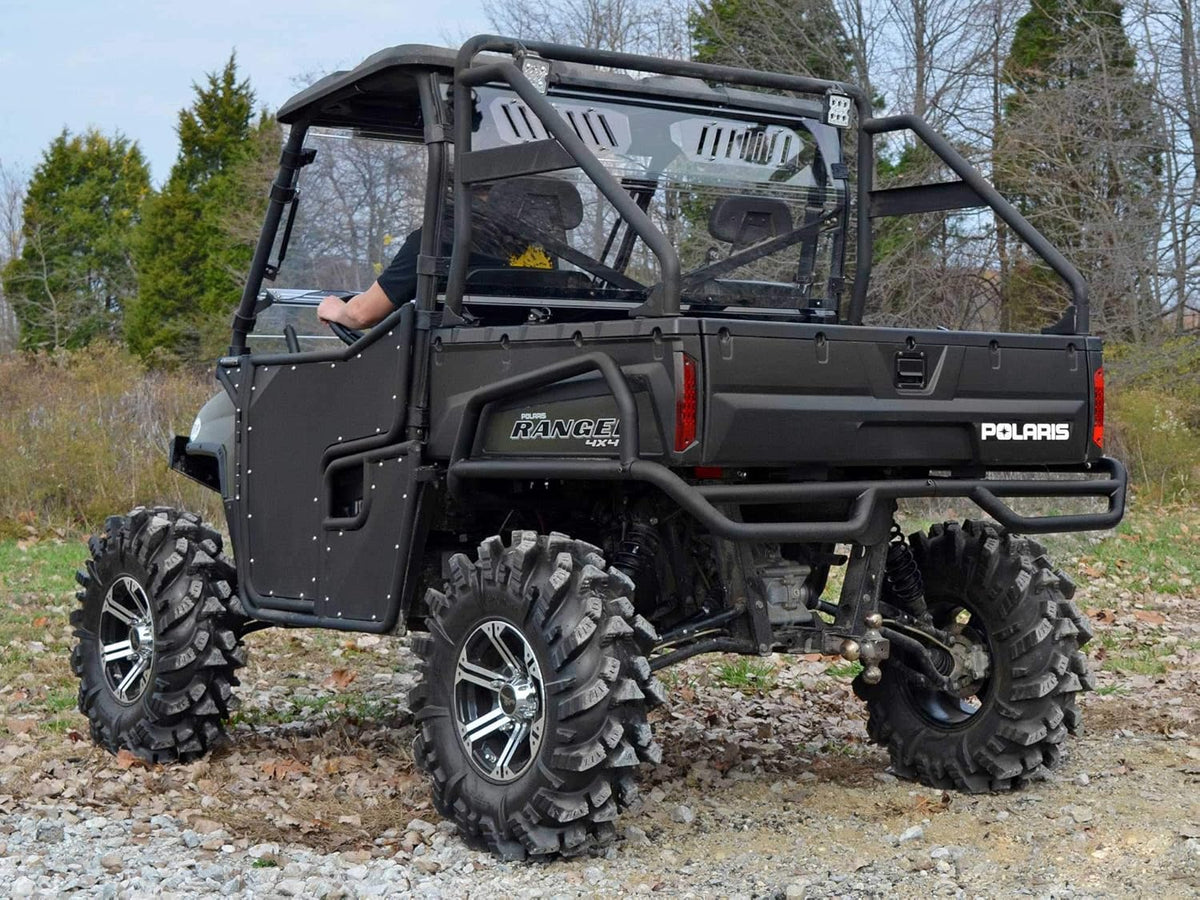 Vented Rear Windshield for Polaris Ranger Full Size 570 / Crew, 1/4” Clear Polycarbonate with Sliding Vents B5952