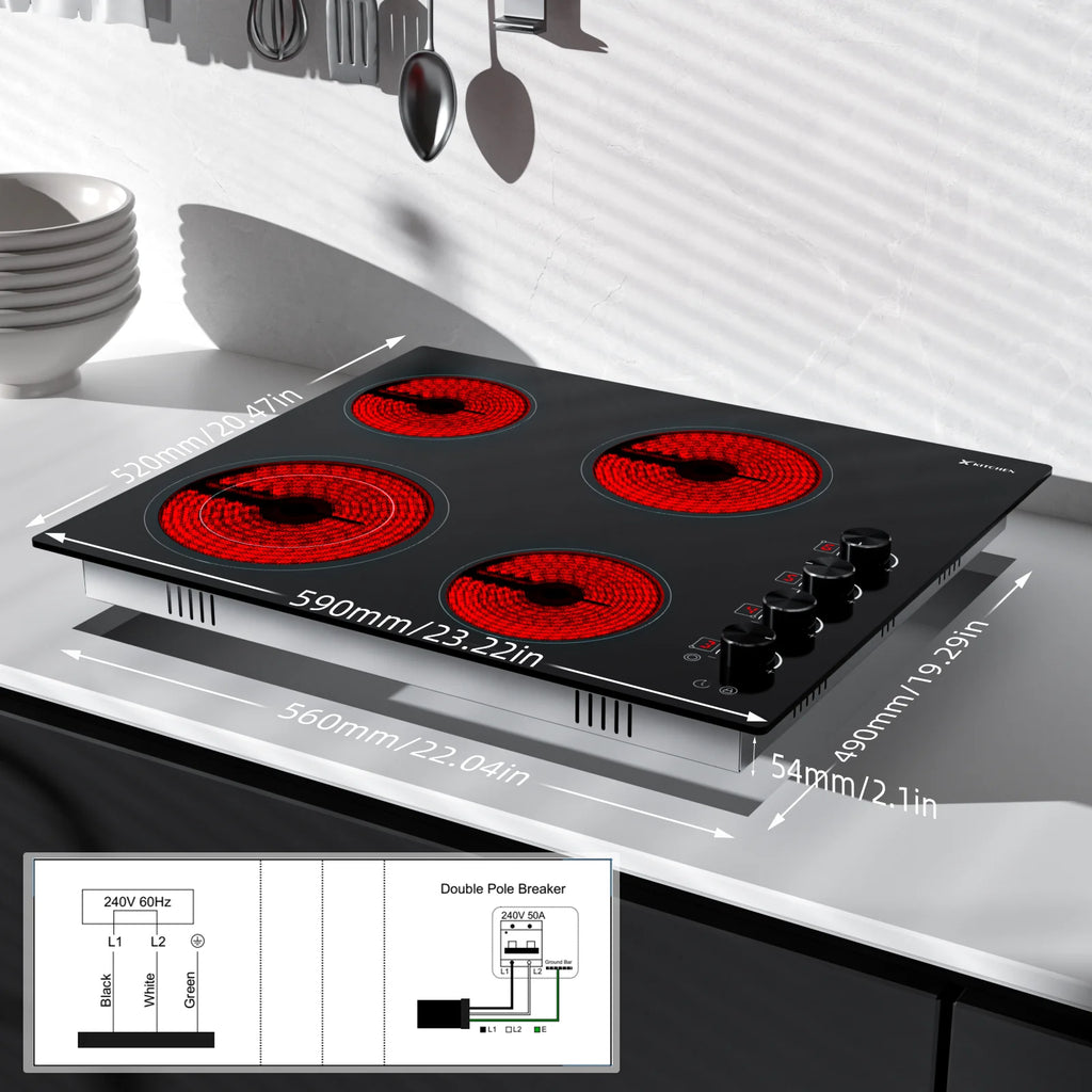 24 Inch 4 Burners Electric Cooktop L328