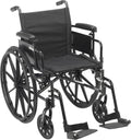 Lightweight Dual Axle Wheelchair with Adjustable Detachable Arms, Swing Away Footrests, 18" Seat, Silver Vein B453