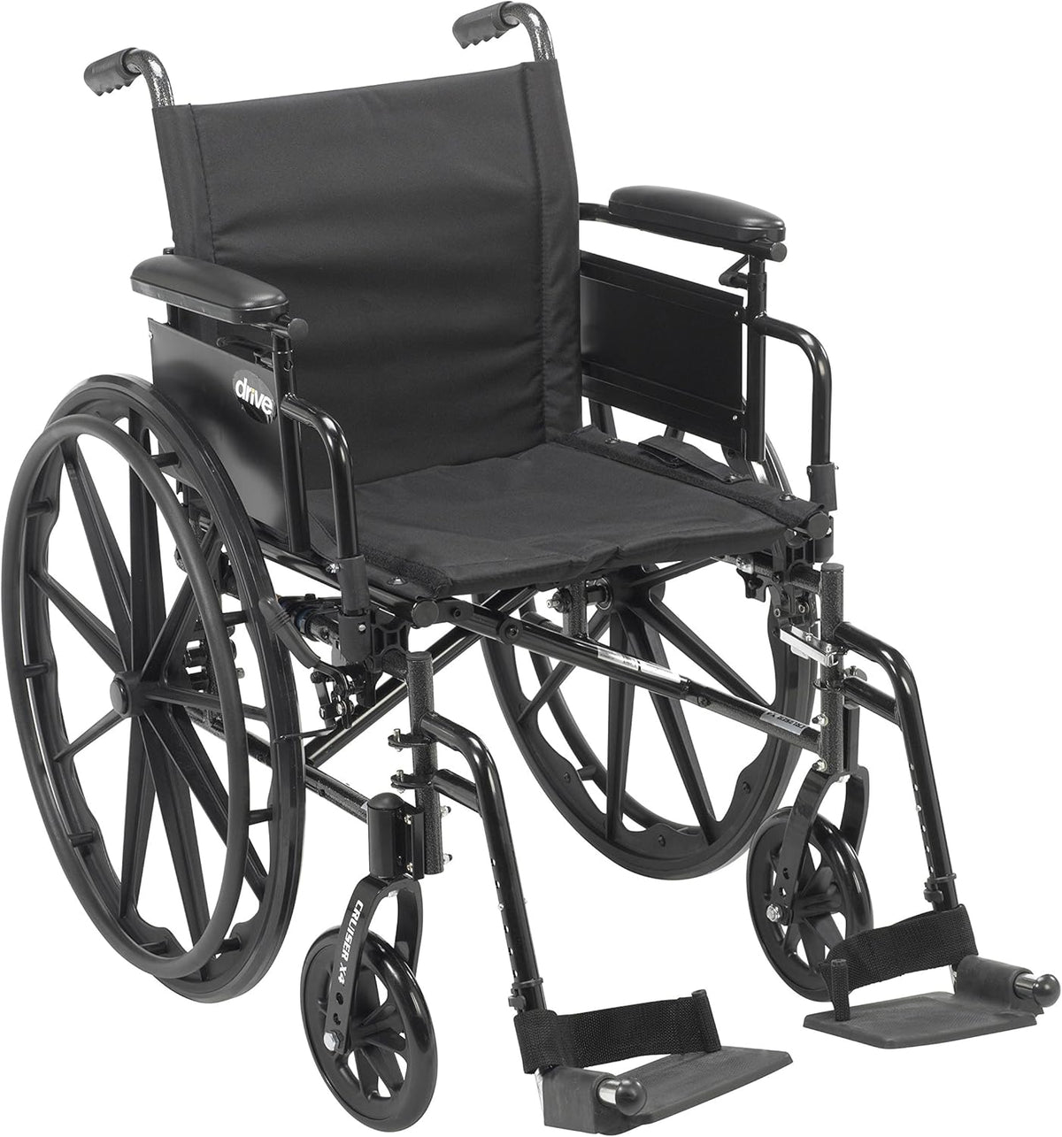 Lightweight Dual Axle Wheelchair with Adjustable Detachable Arms, Swing Away Footrests, 18" Seat, Silver Vein B453