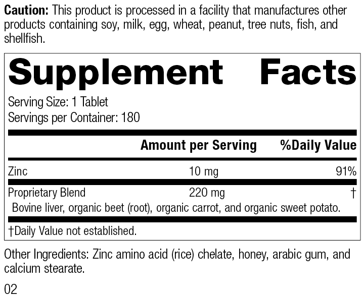 Zinc Chelate 180 Tablets O158