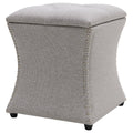 Gray Tufted Storage Ottoman V414