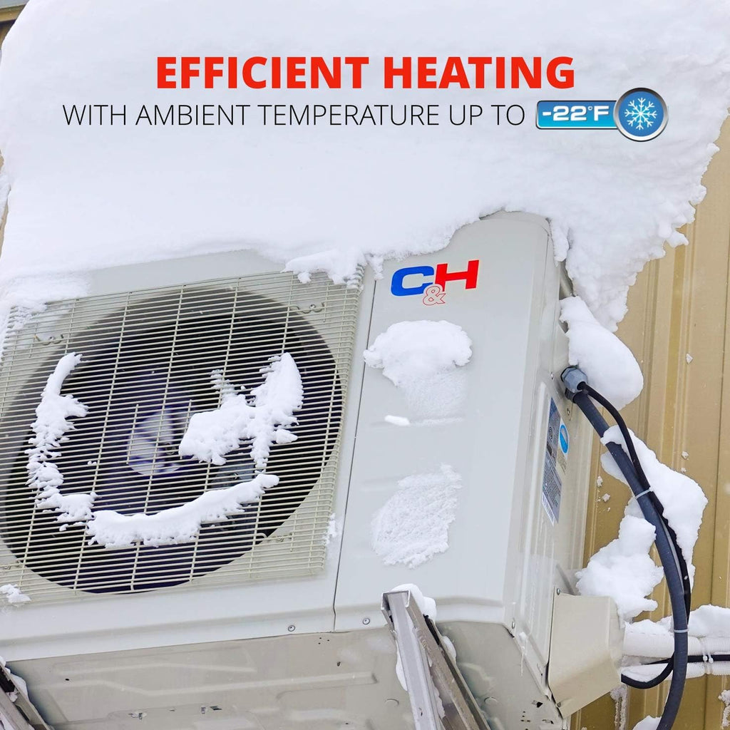 18,000 BTU Ductless Mini-Split Air Conditioner Heat Pump with 16FT Copper Line Set J39195