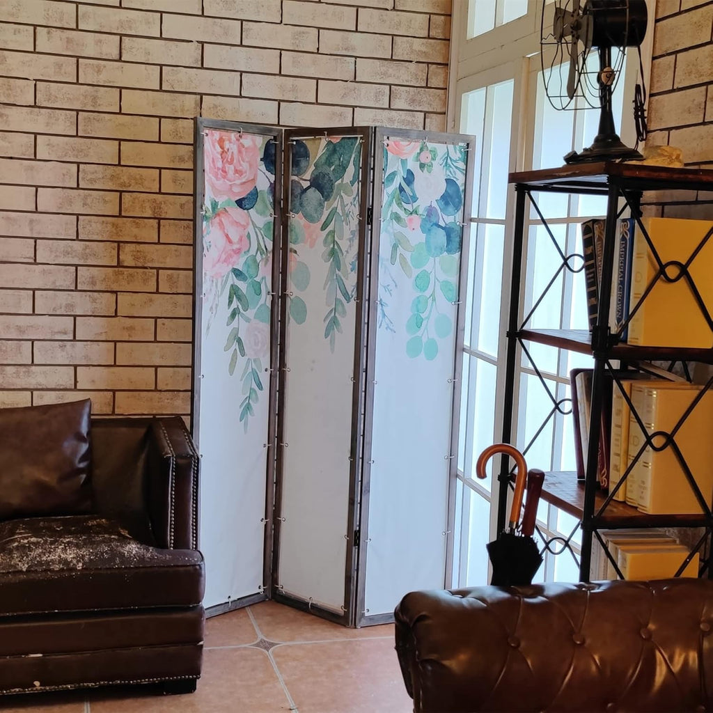 3-Panel Foldable Canvas Room Divider Screen 71'' Tall H407496