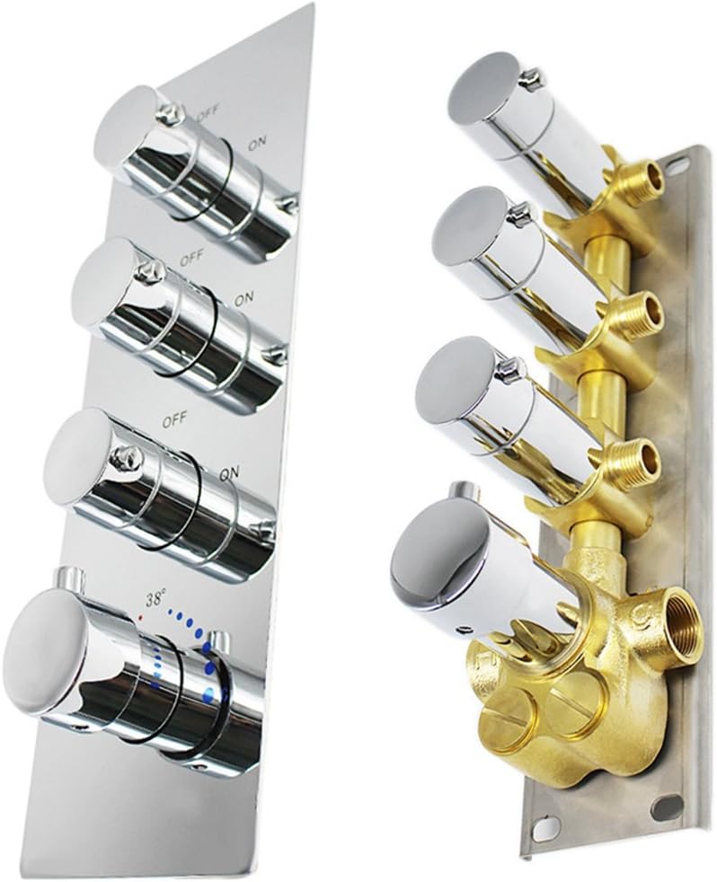 Brushed Nickel Thermostatic Shower Diverter Mixer Valve V2553