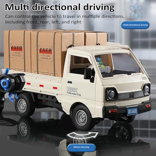 Remote Control Car 1:16 Scale RC Pickup Truck 2.4GHz All Terrain with Spray & Light 3 Batteries White N106