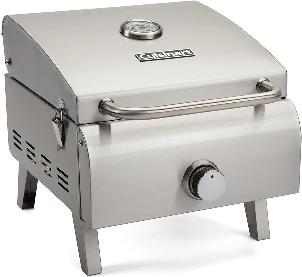 Portable Propane Tabletop Gas Grill, Two-Burner, Stainless Steel X14667