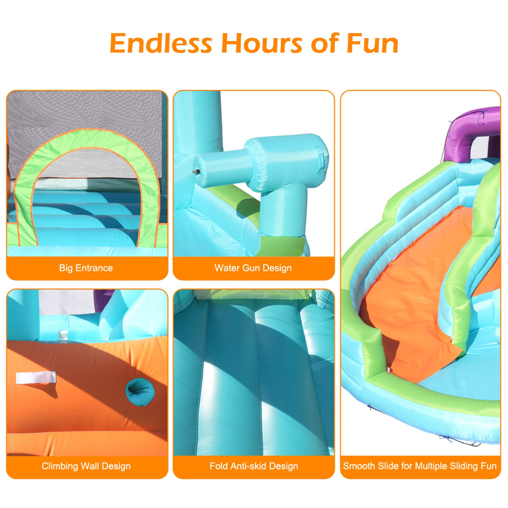 Inflatable Bounce House with Slide Pool Area Climbing Wall PVC J8807