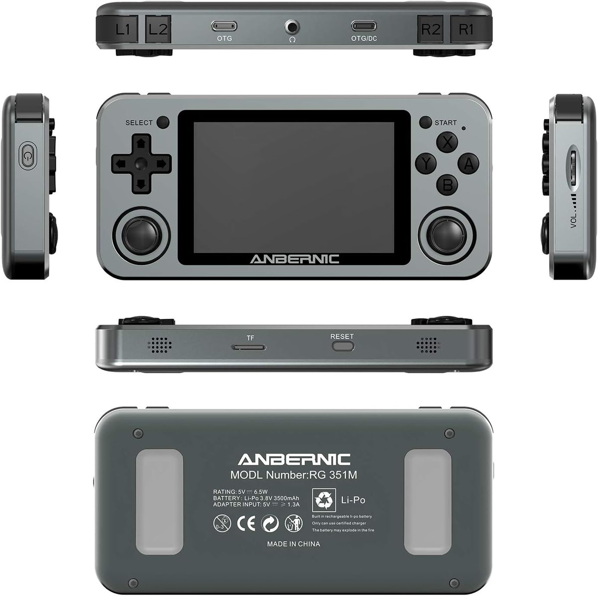 Handheld Game Console with 64G TF Card 3.5 inch IPS Screen R5653