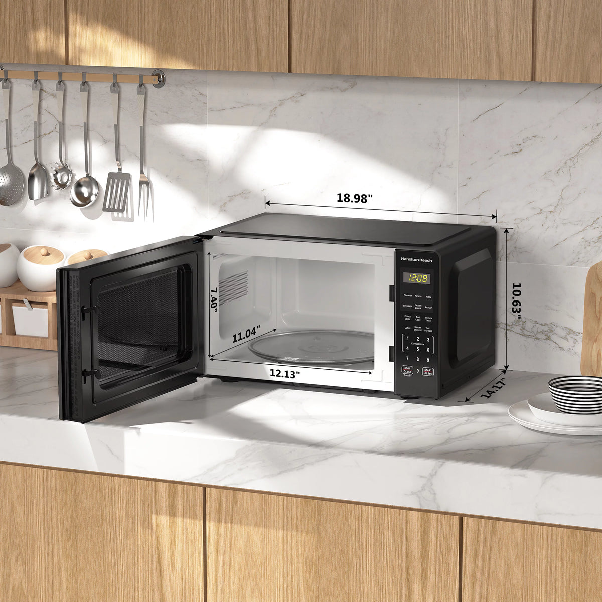 0.9 Cu ft Stainless Steel Countertop Microwave Oven D114