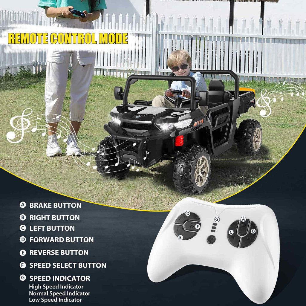 Black 24 V 2 Seater Electric Ride on Dump Truck with Remote Control M355516