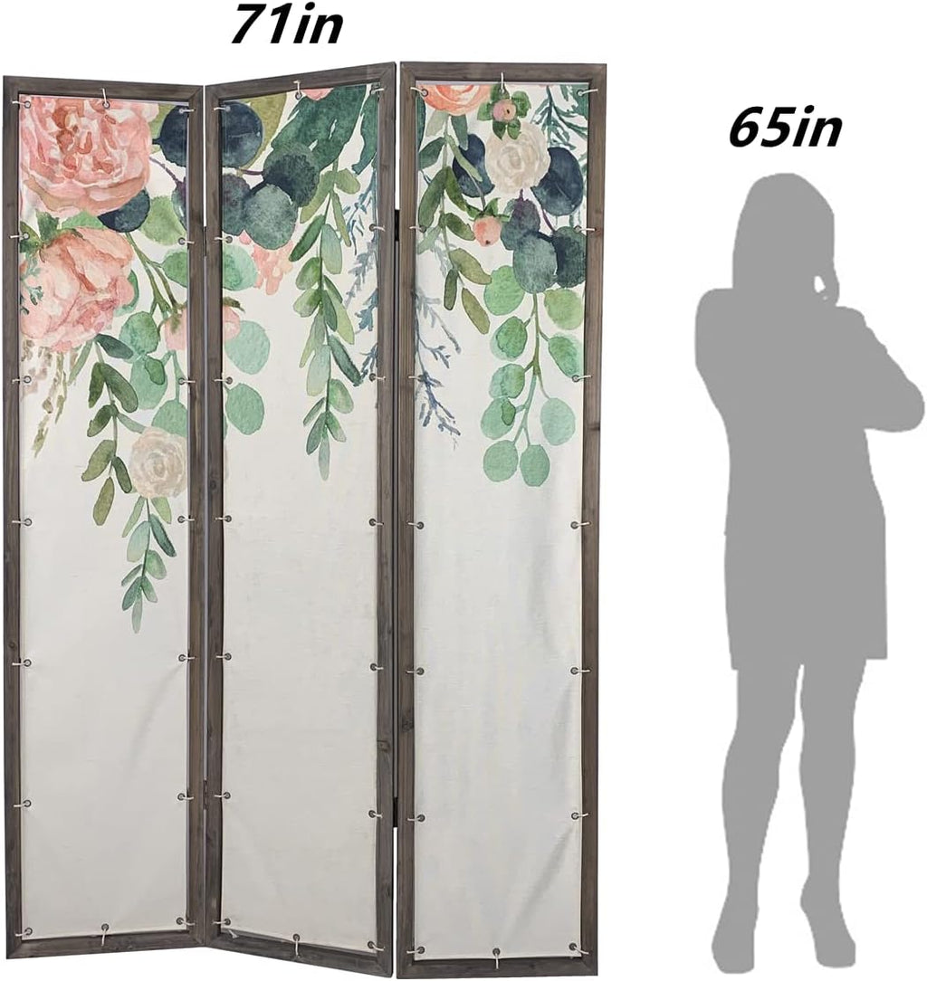 3-Panel Foldable Canvas Room Divider Screen 71'' Tall H407496