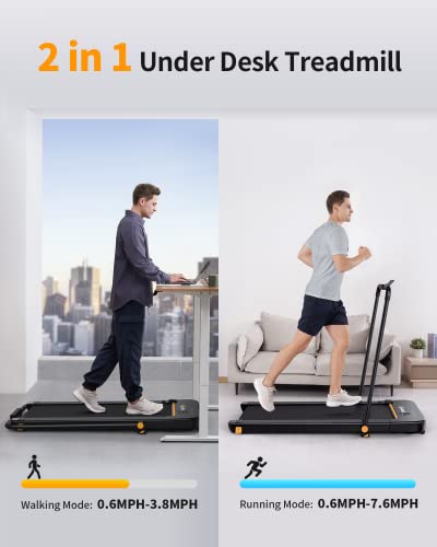 2 in 1 Under Desk Treadmill, 2.5HP Folding Electric Treadmill with Remote Control V873