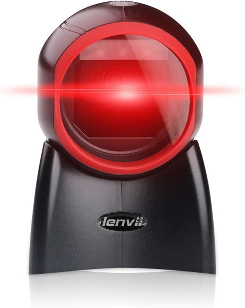 2D Barcode Scanner Desktop USB Wired Omni-Directional Hands-Free Automatic Barcode Reader Support 1D and QR-Code Pack of 2 G637731