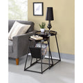 Matte Black Steel 2-Piece Nesting Tables Set V655