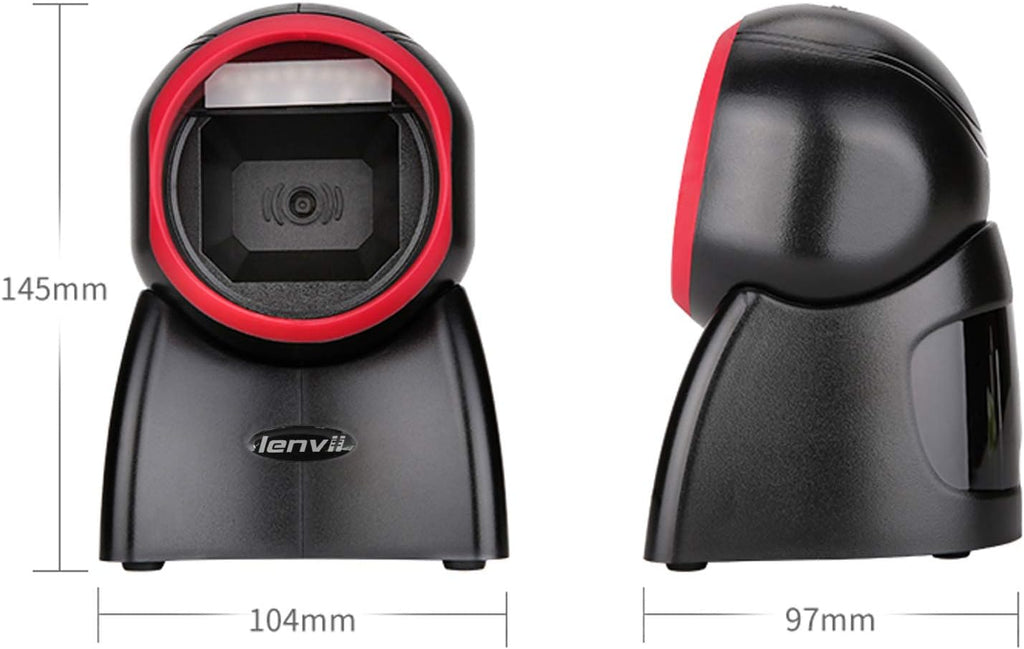 2D Barcode Scanner Desktop USB Wired Omni-Directional Hands-Free Automatic Barcode Reader Support 1D and QR-Code Pack of 2 G637731