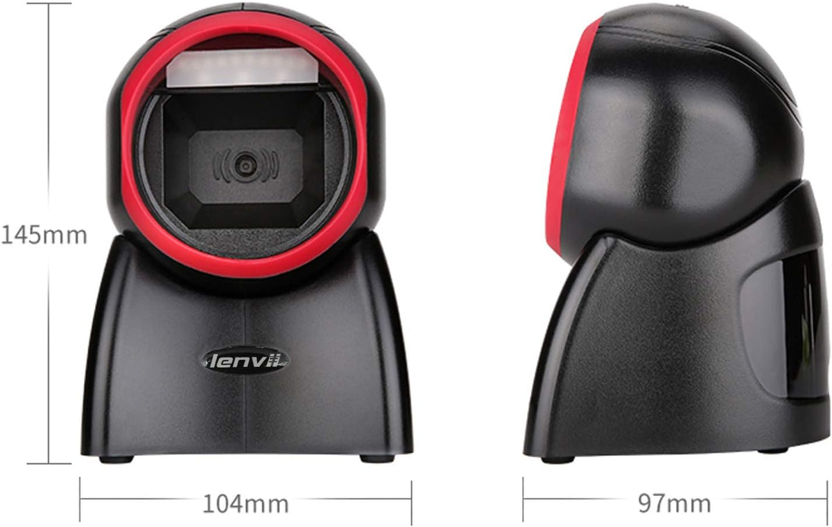 2D Barcode Scanner Desktop USB Wired Omni-Directional Hands-Free Automatic Barcode Reader Support 1D and QR-Code Pack of 2 G637731