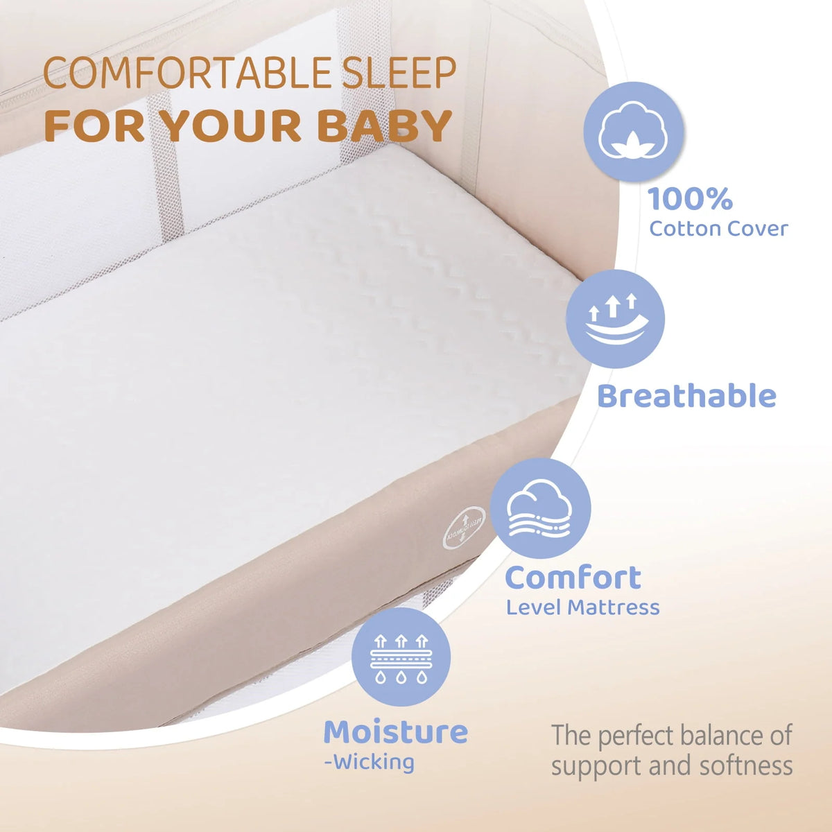 Folding Bedside Bassinet Co-Sleeper J412189