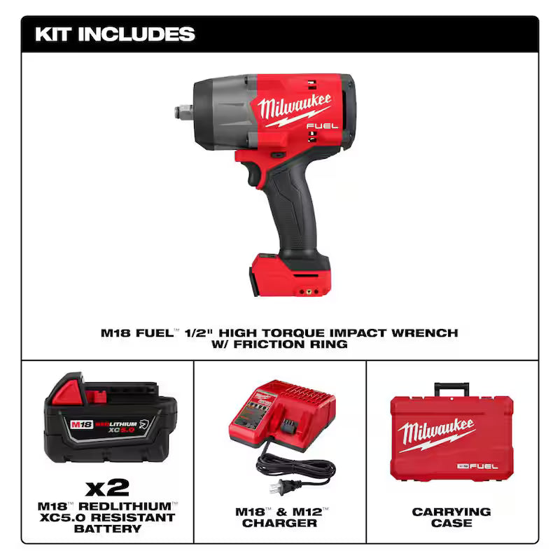 18V Lithium-Ion Brushless Cordless 1/2 in. Impact Wrench Kit C95070