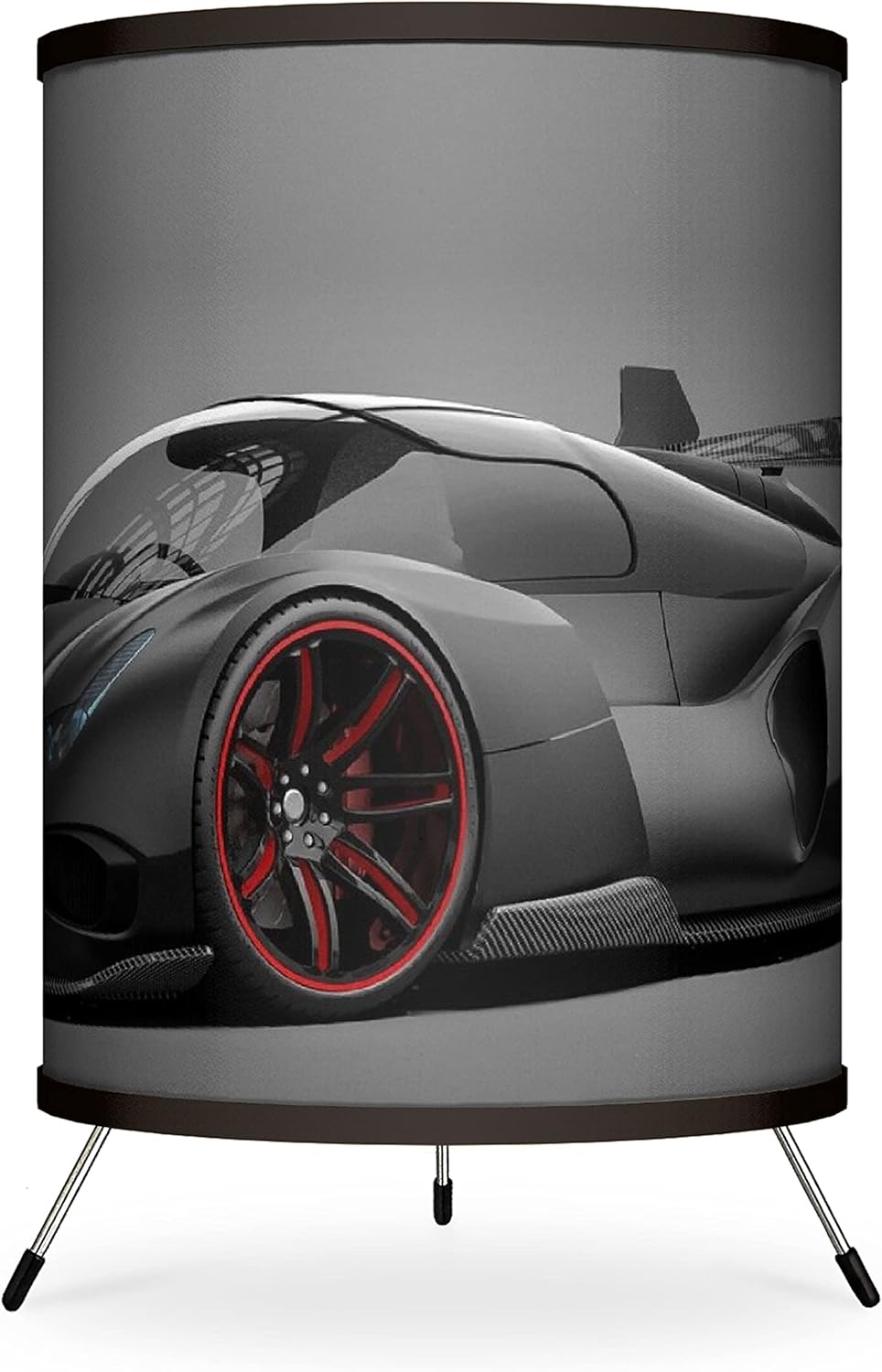 Black Race Car Printed Tripod Table Lamp R2312