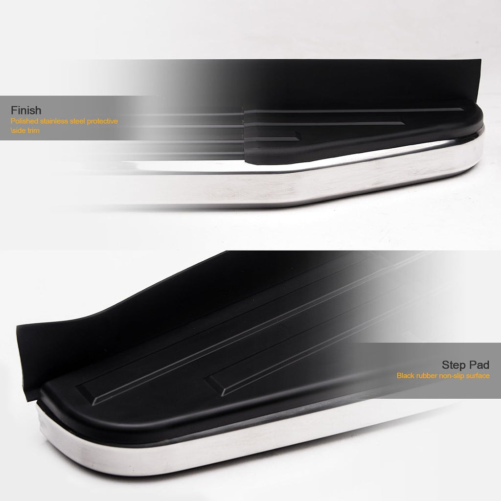 6 VP Series Aluminum Running Boards Black With Chrome Trim U59249