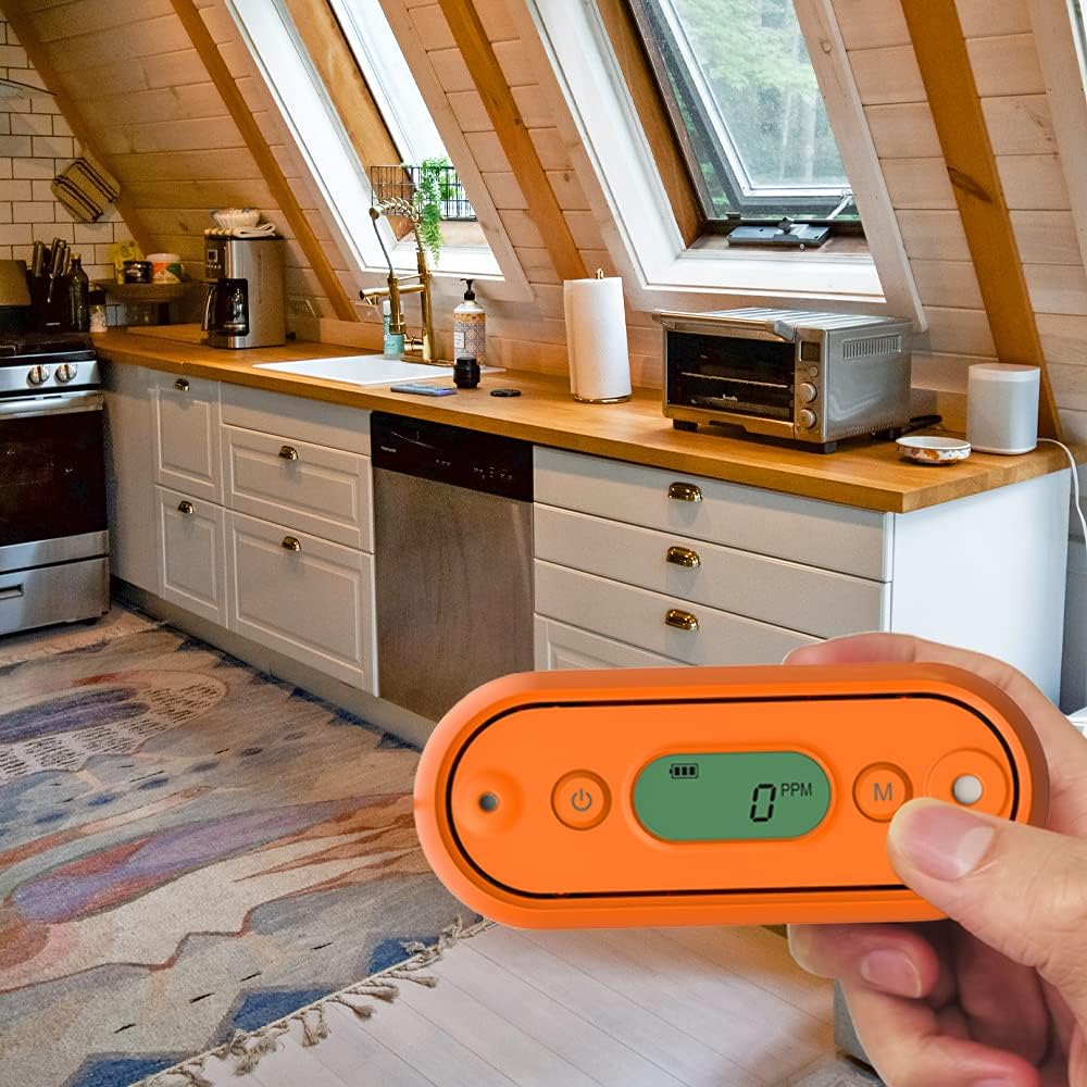 Carbon Monoxide Detector with Visual, Audible, and Vibrating Alerts, Portable CO Monitor, IP67 Waterproof, Battery Operated E36021