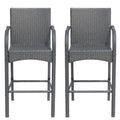 Gray Wicker Barstool Chair (Set of 2) N690