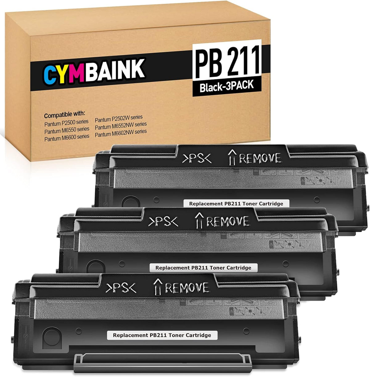 3 Pack Black Toner Cartridge for Pantum PB-211 E614